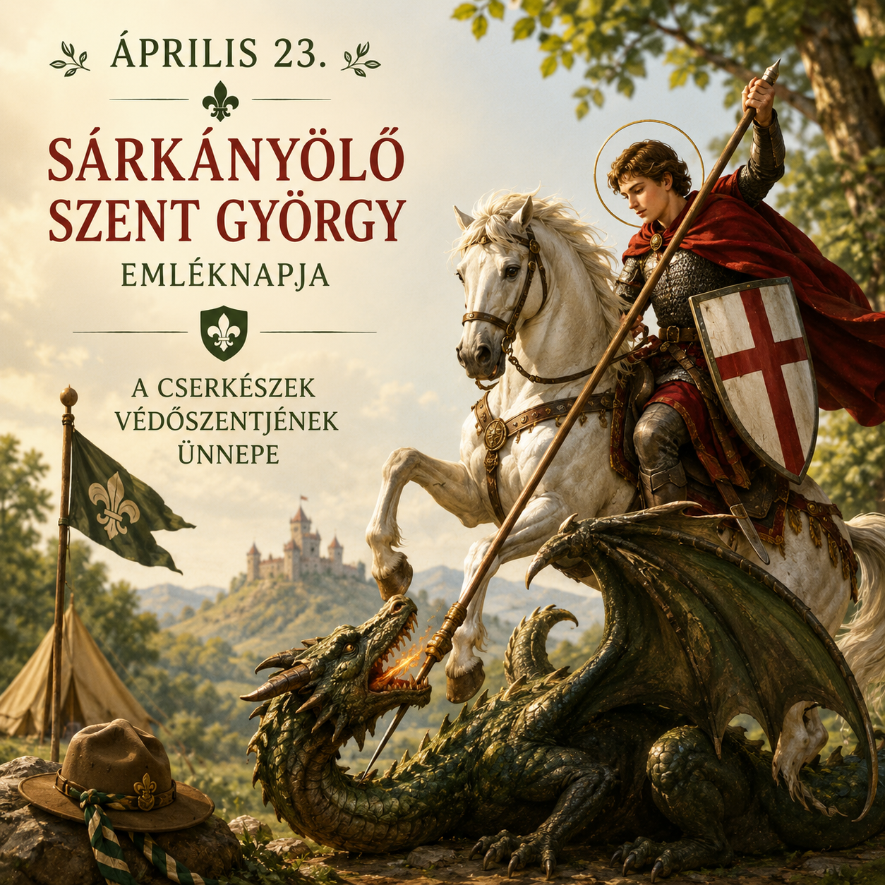 Április 23 - Sárkányölő Szent György emléknapja, a cserkészek védőszentjének ünnepe