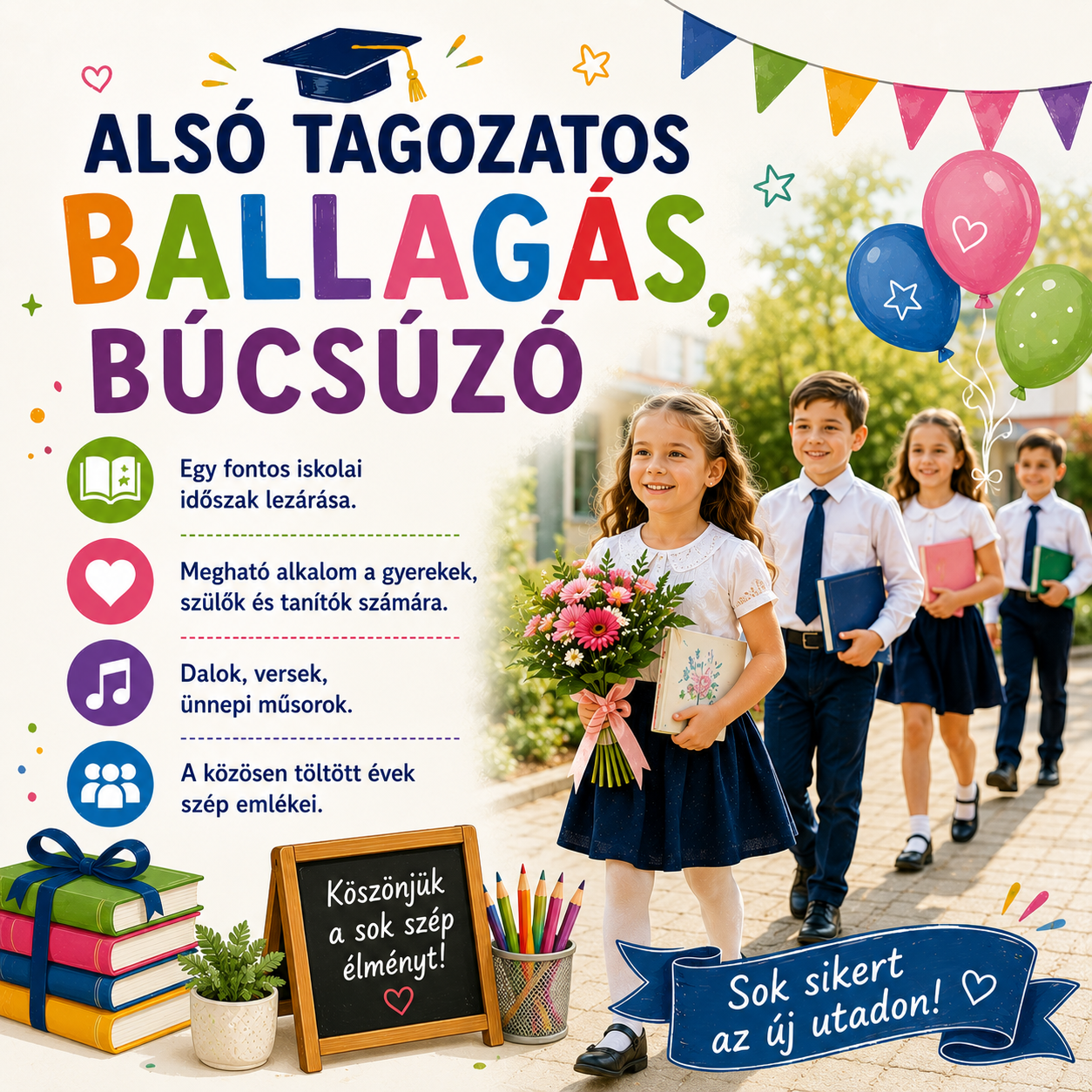 Alsó tagozatos ballagás, búcsúzó