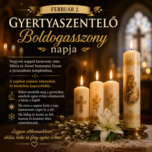 Február 2 – Gyertyaszentelő Boldogasszony napja