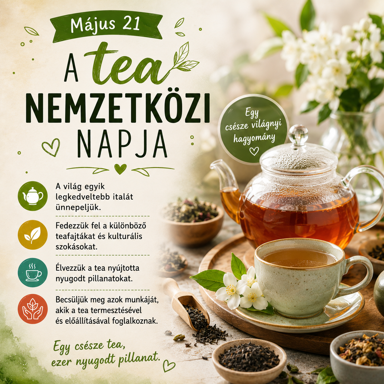 Május 21 – A tea nemzetközi napja